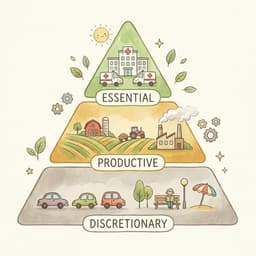 Visual hierarchy showing essential, productive, and discretionary fuel use
